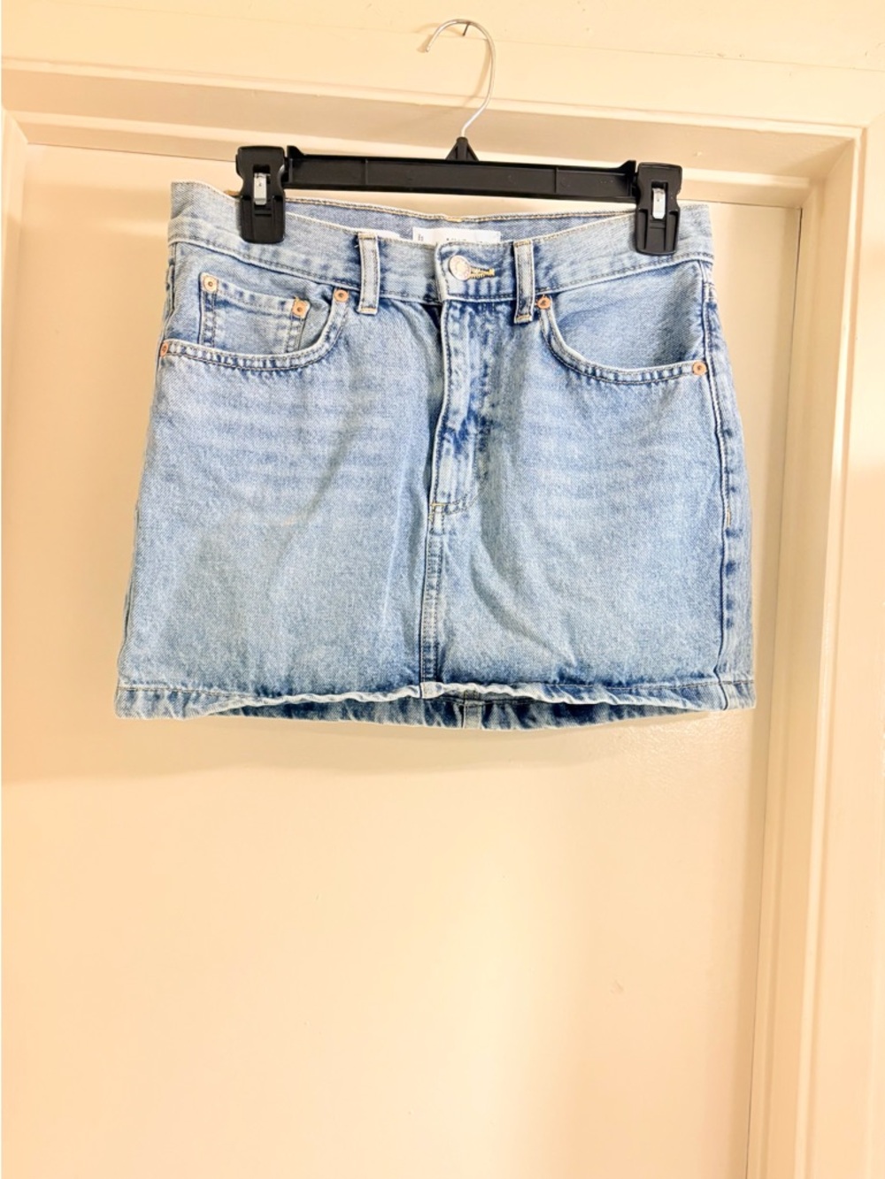 Light Wash Denim Mini Skirt - Women